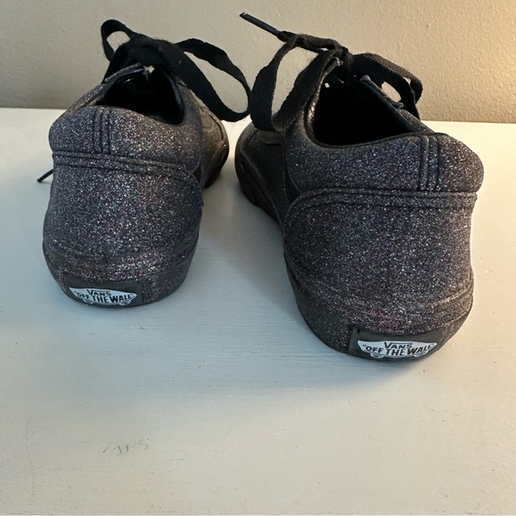 Vans Black Rainbow Sparkle Old Skool Off the Wall Girls Sneakers Size 2 - Picture 5 of 8